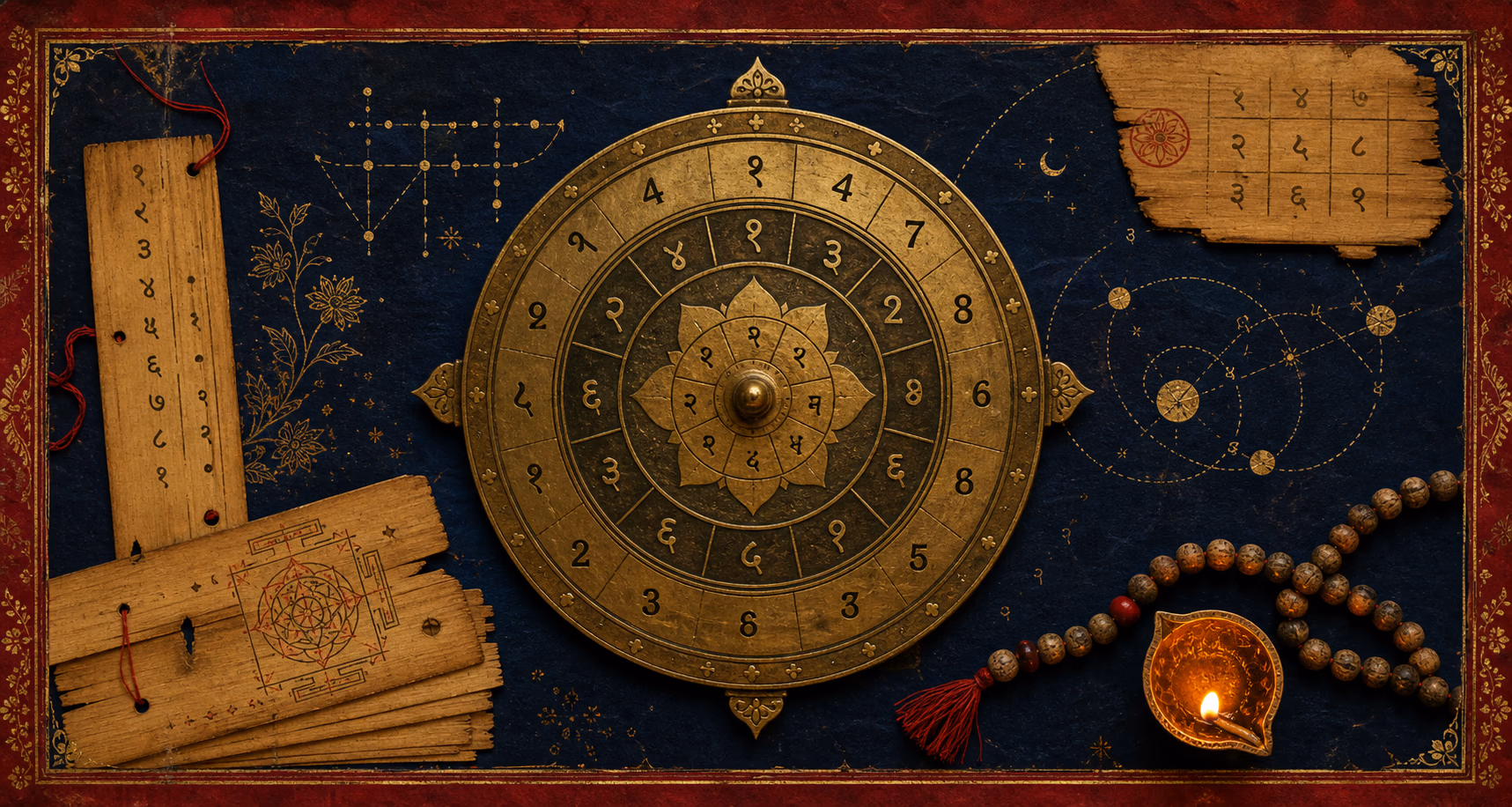 A geometric Indian yantra-inspired number composition